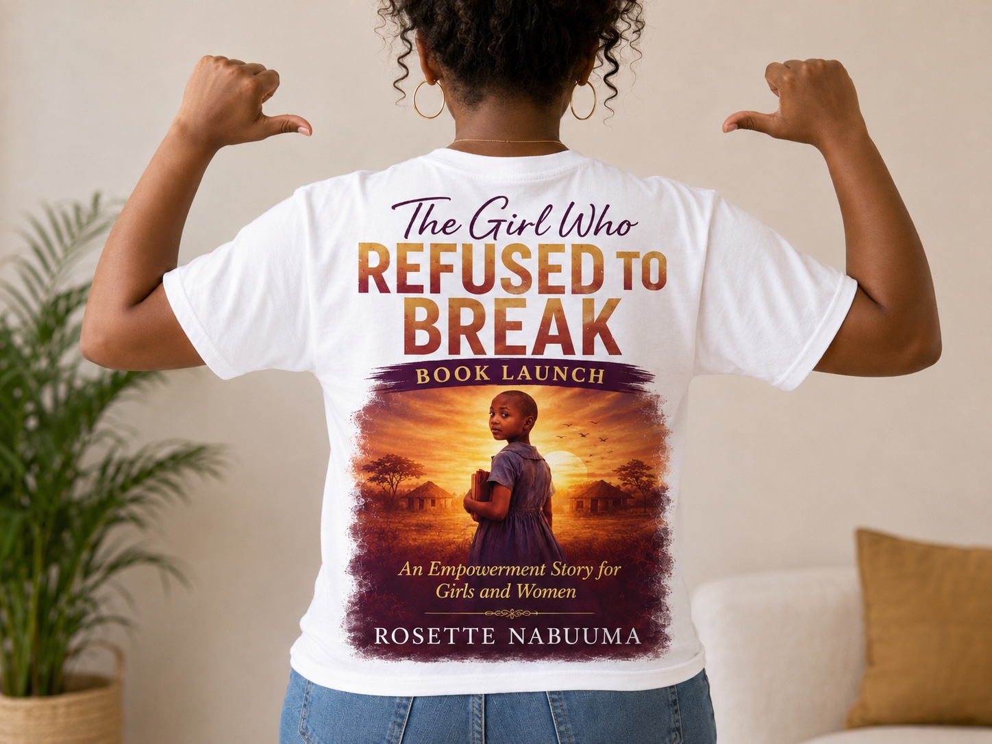 The Girl Who Refused to Break book launch T-shirt